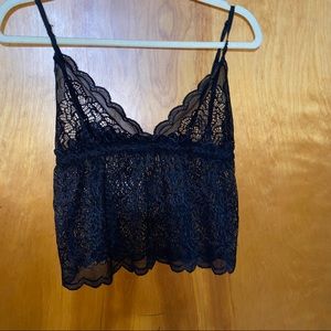 Size S black lace crop top